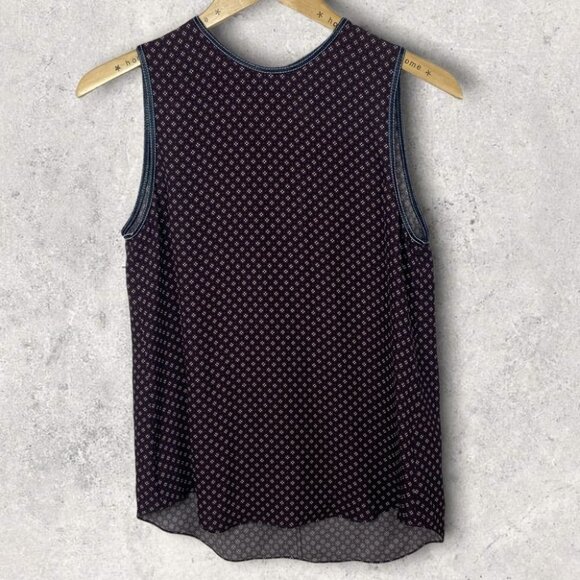 Theory Silk and Lamb Leather Purple Sleeveless Blouse Shell Top Size P or XS - Picture 3 of 16